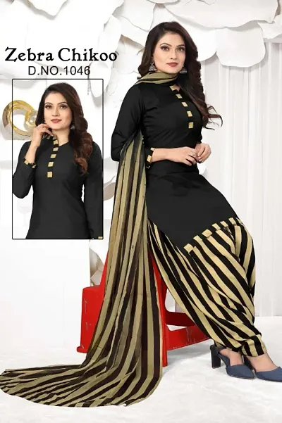 Elegant Crepe Dress Material with Dupatta For Women