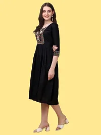 Adokedo Women A line Black Dress-thumb2