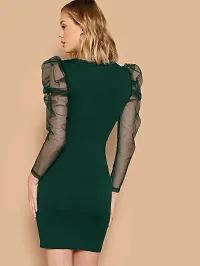 Adokedo Women Bodycon Dark Green Dress-thumb1