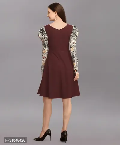 Stylish Brown Polyester Solid Dress For Women-thumb2