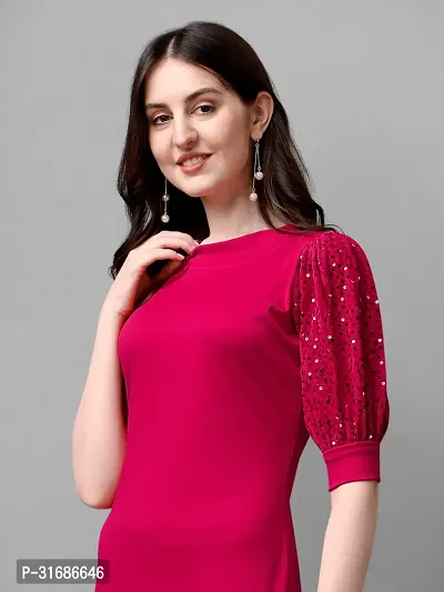 Stylish Red Polyester Dresses For Women-thumb5