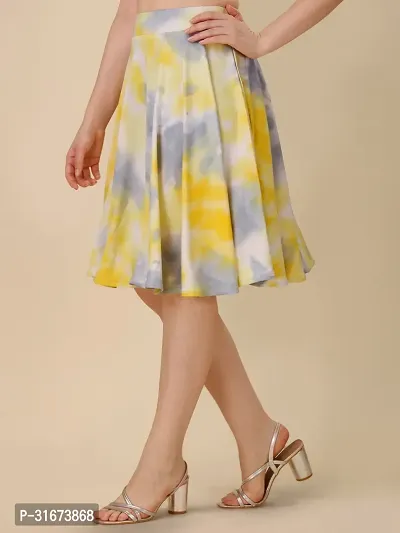 Stylish Yellow Polyester Printed Skirts For Women-thumb3