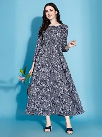 Stylish Black Crepe Printed Dress For Women-thumb3