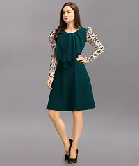 DL Fashion Women Fit and Flare Light Green Dress-thumb2