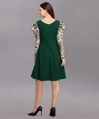 DL Fashion Women Fit and Flare Green Dress-thumb1