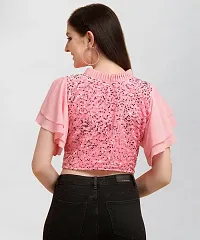 Adokedo Party Embellished Women Pink Top-thumb1