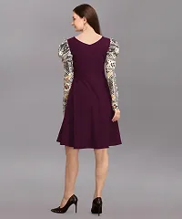 DL Fashion Women Fit and Flare Purple Dress-thumb1