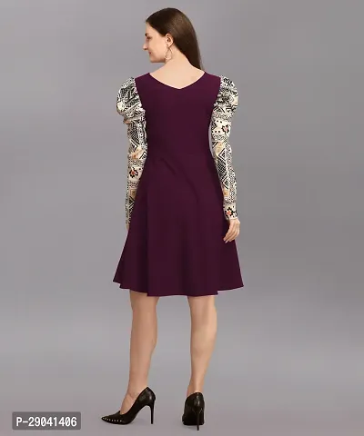 DL Fashion Women Fit and Flare Purple Dress-thumb2