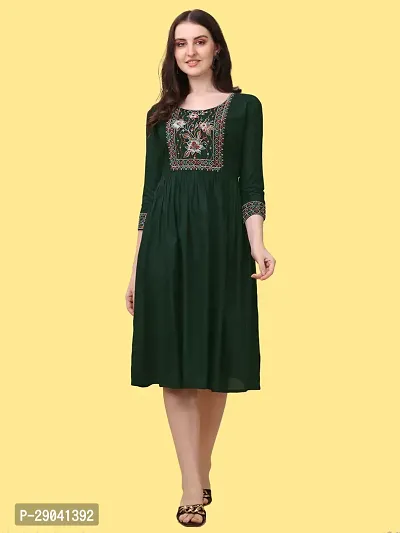 Adokedo Women A line Green Dress-thumb0