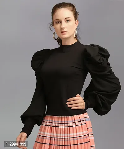 Casual Solid Women Black Top