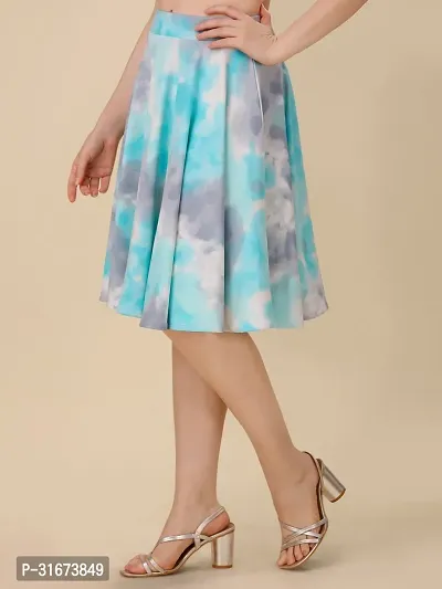 Stylish Blue Polyester Printed Skirts For Women-thumb3