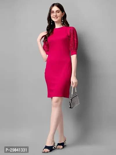 DL Fashion Women Sheath Pink Dress-thumb3