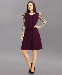 DL Fashion Women Fit and Flare Purple Dress-thumb2