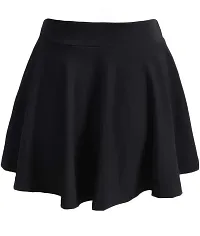 Stylish Black Polyester Solid Skirts For Women-thumb1