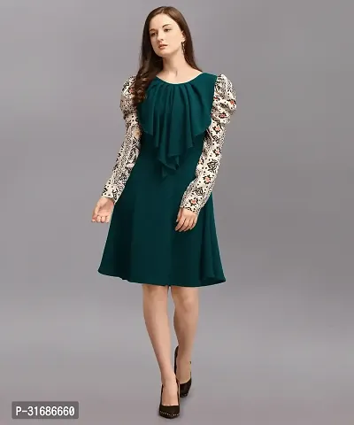 Stylish Green Polyester Dresses For Women-thumb0