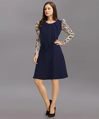 Stylish Blue Polyester Solid Dress For Women-thumb2