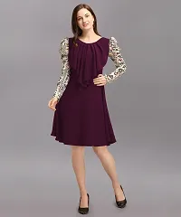 Stylish Purple Polyester Solid Dress For Women-thumb3