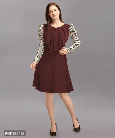 Stylish Brown Polyester Dresses For Women-thumb4