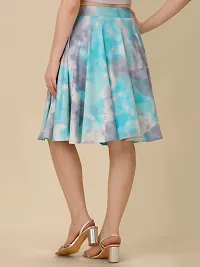 Stylish Blue Polyester Printed Skirts For Women-thumb1