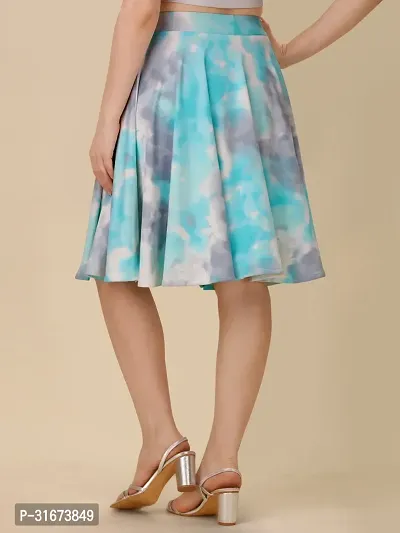 Stylish Blue Polyester Printed Skirts For Women-thumb2