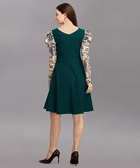 Stylish Green Polyester Dresses For Women-thumb1