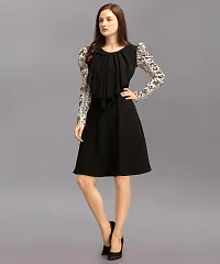 Stylish Black Polyester Solid Dress For Women-thumb2