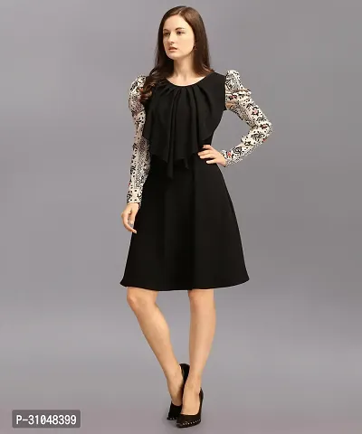 Stylish Black Polyester Solid Dress For Women-thumb3