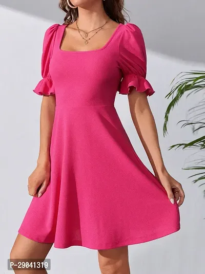 DL Fashion Women A line Pink Dress-thumb3