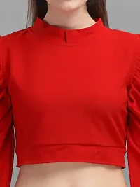 Elegant Red Viscose Rayon Solid Top For Women-thumb3