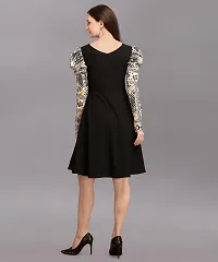 Stylish Black Polyester Solid Dress For Women-thumb1