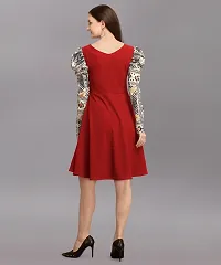 Stylish Red Polyester Solid Dress For Women-thumb1