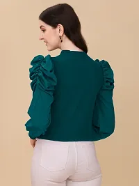 Casual Solid Women Dark Green Top-thumb1