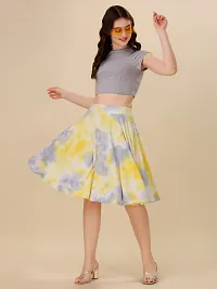 Stylish Yellow Polyester Printed Skirts For Women-thumb3