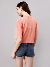 Elegant Peach Crepe Solid Top For Women-thumb1