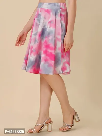 Stylish Pink Polyester Printed Skirts For Women-thumb3