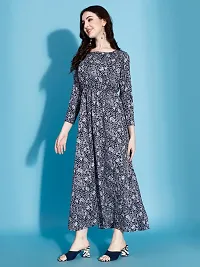 Stylish Black Crepe Printed Dress For Women-thumb2