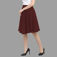 Stylish Maroon Polyester Solid Skirts For Women-thumb2