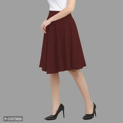 Stylish Maroon Polyester Solid Skirts For Women-thumb3