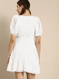 Stylish White Georgette Dresses For Women-thumb1