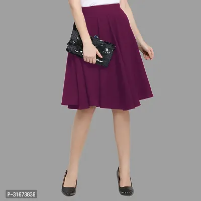 Stylish Purple Polyester Solid Skirts For Women-thumb0