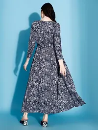 Stylish Black Crepe Printed Dress For Women-thumb1