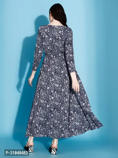 Stylish Black Crepe Printed Dress For Women-thumb2