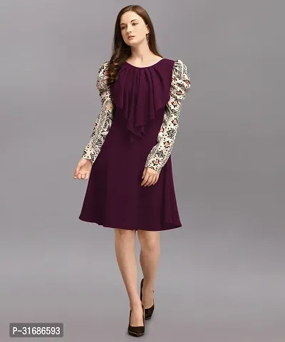 Stylish Purple Polyester Dresses For Women-thumb0