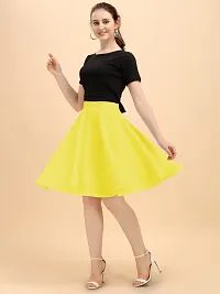 Stylish Yellow Polyester Solid Skirts For Women-thumb3