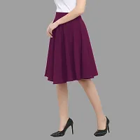 Stylish Purple Polyester Solid Skirts For Women-thumb2