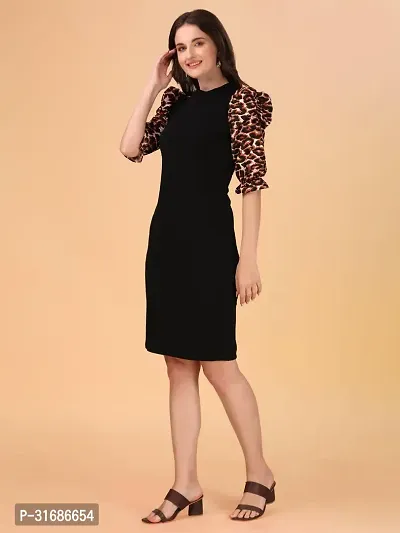 Stylish Black Cotton Lycra Dresses For Women-thumb3