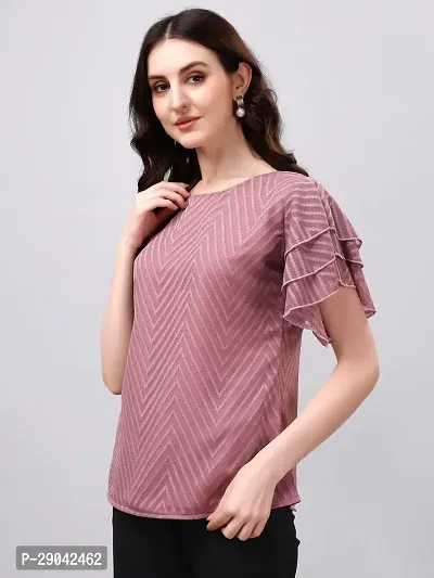 Casual Solid Women Purple Grey Top-thumb0