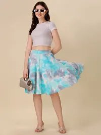 Stylish Blue Polyester Printed Skirts For Women-thumb3