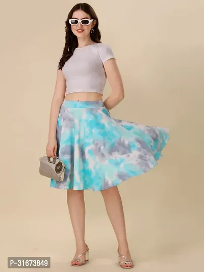 Stylish Blue Polyester Printed Skirts For Women-thumb4