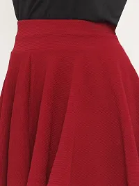 Stylish Maroon Polyester Solid Skirts For Women-thumb3